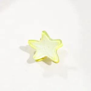 Adorable pince à cheveux étoile de mer jaune pour coiffure douce, mini accessoire frange.