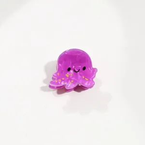 Pince à cheveux mini pieuvre violette en acétate mignon accessoire pour femmes et filles