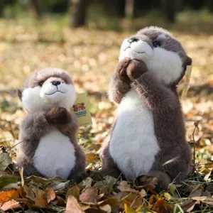 Simulation Otter Plush Toy Cute Stuffed Animal Doll Praying Posture Soft Pillow Birthday Gift For Kids Home Decor