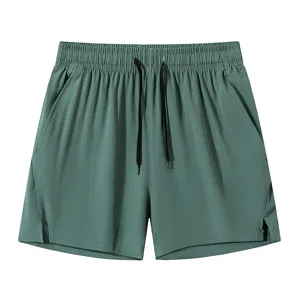 Pantaloncini sportivi estivi da uomo in seta di ghiaccio casual traspiranti tinta unita corsa.