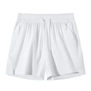 Pantaloncini sportivi bianchi in seta di ghiaccio uomo casual traspiranti tinta unita estate