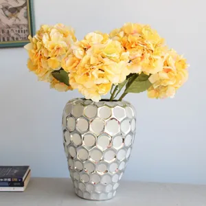 European Style Artificial Hydrangea Silk Flower Branch Fake Floral Bouquet For Home Wedding Decor Window Display