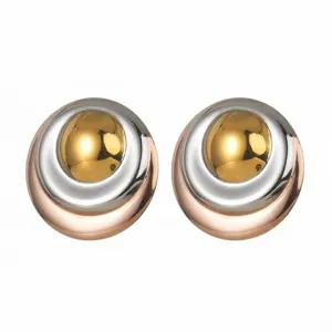 Minimalistische Edelstahl Ohrstecker Vergoldet Geometrische Spirale Mehrlagig Mehrfarbig Moderner Schmuck Für Damen