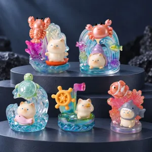 Chinesischer Chic Antiker Stil Neunschwänziger Fuchs Harz Actionfigur Tischornament Blindbox Sammelspielzeug Geschenk