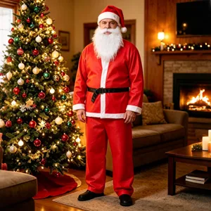 Natale Costume da Babbo Natale Set Velluto Adulti Uomini Donne Festa Cosplay Vestito Abito Festivo