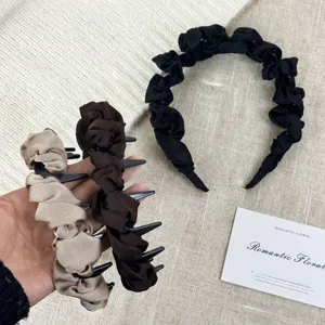 Diadema Plisada de Burbuja de Nube Mujeres Aro de Pelo Diario Con Dientes Tela Antideslizante Accesorio de Cabello Casual