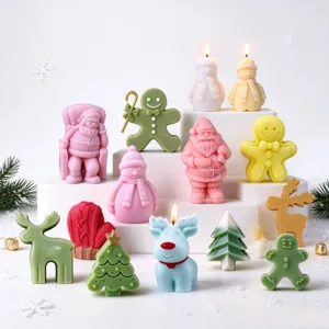 Christmas Tree Gingerbread Man Reindeer Silicone Molds For DIY Candle Soap Chocolate Baking Mousse Dessert Handmade