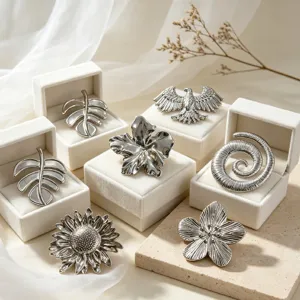 Edelstahl Französischer Vintage Anhänger Hibiskus Blume Blatt Adler Sonnenblume Spiralplatte Für Schmuckherstellung DIY Zubehör