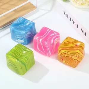 Juguete Squishy Cuadrado Textura de Mármol Rebote Lento Alivio del Estrés Cubo de Silicona para Adultos Niños Juguete Relajante