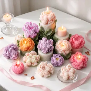 3D Flower Silicone Mold For Peony Rose Ranunculus Cake Decorating DIY Candle Soap Plaster Resin Craft Making Baking Tool