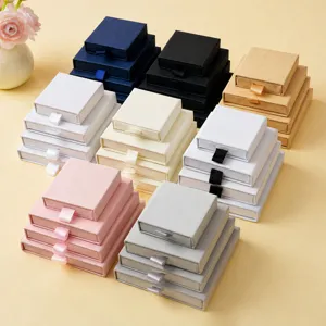 Scatola di Carta a Cassetto Piatto Confezione di Gioielli Per Orecchini Collane Anelli Scatola di Cartone