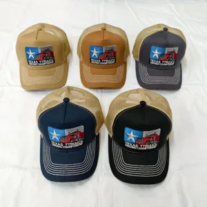Gorra Trucker de Malla de Algodón Retro con Parche Bordado de Texas Ajustable Transpirable Sombrilla al Aire Libre Gorra de Béisbol