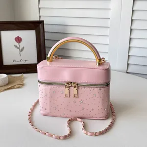 Borsa a Tracolla Elegante da Donna Con Manico Dorato Motivo a Stelle Borsa a Tracolla a Catena in Pelle PU Semplice Elegante Borsa a Mano