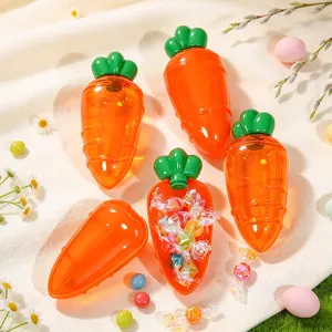 Creative Carrot Shape Plastic Candy Box Easter Party Favors Gift Packaging For Kids Holiday Decoration Orange Container