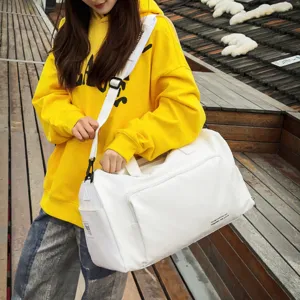 Grand Sac de Voyage Étanche en Cuir PU Sac Duffel Voyage d'Affaires Unisexe Sport Fitness Weekender Bagages