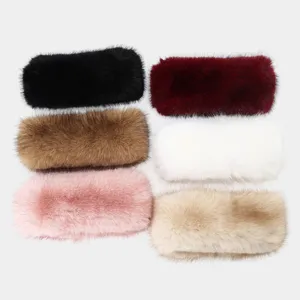 Fuchs-Pelzimitat Breites Stirnband Für Damen Herren Winter Warm Ohrenschützer Russischer Stil Plüsch Verdickt Winddicht Outdoor Hut