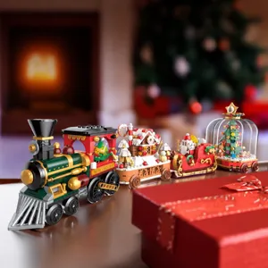 Jaki Christmas Tree Building Blocks Gingerbread House Music Box Festive Party Decor Educational Assembly Toy