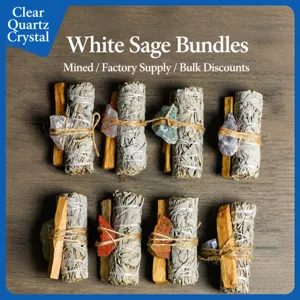 White Sage Smudge Stick Natural Crystal Rough Stone Aromatherapy Purification Set Yoga Meditation Healing Home Decor