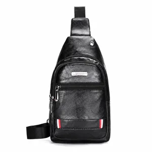 Herren PU Leder Brusttasche Wasserdichte Umhängetasche Sling Bag Lässig Business Schultertasche Urban Minimalistisch Design