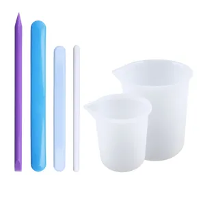 Kit di Attrezzi con Bastoncino di Agitazione Misurino e Antischiuma in Silicone per Resina Epossidica Accessori per Creazioni