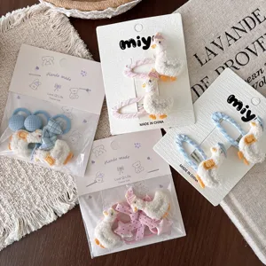Schattige Cartoon Pluche Eend Haarclip BB Clip Voor Kinderen Meisjes Koreaanse Stijl Snoepkleur Dierlijke Haarelastiekjes Haaraccessoires
