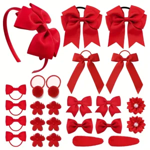 Juego de Pinza para el Cabello con Lazo de Cuadros y Diadema para Niños Accesorios para el Cabello de Algodón Poliéster Tartan