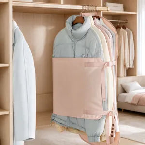 Bolsa de Almacenamiento de Compresión para Ropa de Armario Organizador Colgante Plegable Cubierta Antipolvo para Chaqueta Ahorrador Espacio