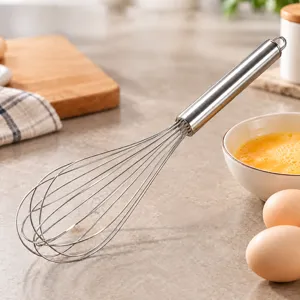 Fouet À Oeufs Manuel En Acier Inoxydable Ballon Fil Main Crème Beurre Mélangeur Avec Boucle De Suspension Outil De Cuisine