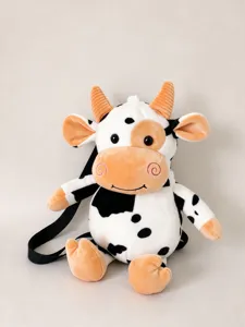 Sac À Bandoulière En Peluche Forme De Vache Mignon Dessin Animé Animal Sac À Main Doux Pour Enfants Accessoire Kawaii
