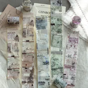 Ruban de Papier Washi Vintage Série Lettre Chaos Fournitures de Scrapbooking Rétro Ruban de Masquage Décoratif pour Journal DIY