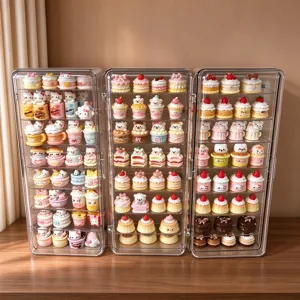 Boîte de Rangement de Bureau en PET Transparent Présentoir Antipoussière Pour Figurines Blind Box Mini Jouets Collection Organisateur