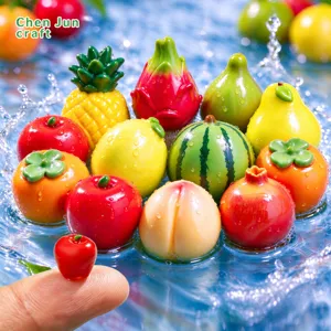 Accesorios de Fruta de Resina en Miniatura para Micro Paisaje Casa de Muñecas Kit de Bricolage Figuras de Sandía Piña Pitaya Adorno de Escritorio