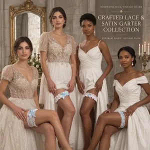 Giarrettiera da Sposa in Pizzo Bianco Raso Fiocco Blu Perla Artificiale Strass Cuore Fascia per Gamba Matrimonio Gioielli Donna