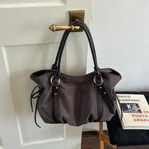 Large Capacity Polka Dot Print Fabric Tote Bag For Women Simple Commuter Shoulder Bag High-End Light Luxury Handbag Casual Daily Carry Bag