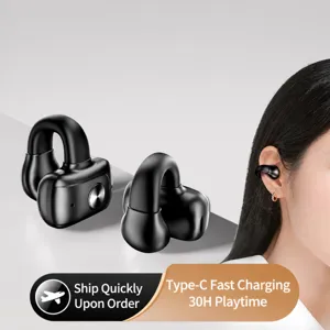 V80 Auriculares Bluetooth Clip-On Open-Ear Inalámbricos Deportivos Running Impermeables Reducción de Ruido Mini