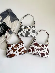 Borsa Sottobraccio Muccata Retrò Donna in Pelle PU Stile Francese Borsa a Tracolla Moda Texture Muccata Piccola Borsa Quadrata