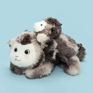 Schattige Liggende Knuffel Lam Kat Hond Otter Zachte Pluche Pop Lang Kussen Voor Kinderen Thuis Decor Cadeau