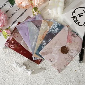 Vintage Pfingstrose Spezialpapier Umschläge Bronzieren Geprägte Florale Umschläge Für Liebesbriefe Einladungen Grußkarten Verpackung