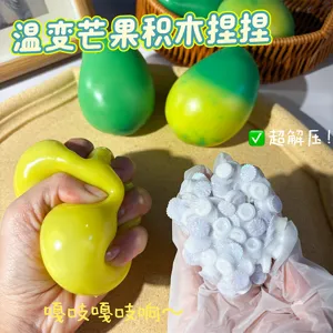 Realistisch Fruit Voedsel Squishy Speelgoed Blok Krokant Temperatuurverandering Mango Stressverlichting Fidget Speelgoed Voor Kinderen Volwassenen Sensorisch Speelgoed