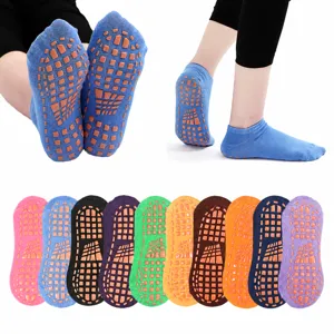 Unisex Einfarbig Noppen Rutschfest Sport Yoga Trampolin Socken Kinder Erwachsene Atmungsaktiv Polyester Bootsocken