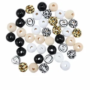 Colorful Wooden Beads Set Round Spacer Beads For DIY Handmade Jewelry Making Necklace Bracelet Craft Supplies