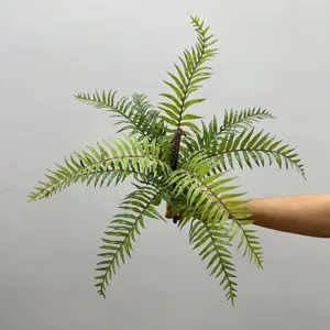 Artificial Boston Fern Leaf Greenery Soft PVC Simulated Plant Foliage For Home Decoration Photography Props