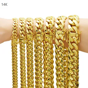 Herren Kubanische Kette Halskette Edelstahl Hip Hop Dicke Schwere Kubanische Gliederkette Modeschmuck Geschenk