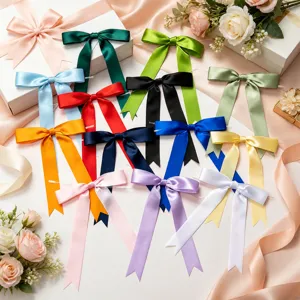 Polyester Band Drahtschleife Lange Luftschlange Schwalbenschwanz Schleife Für Backverpackung Geschenkverpackung DIY Handwerk