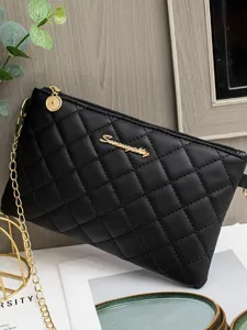 Borsa a Tracolla Trapuntata in Pelle PU da Donna Moda Piccola Borsa a Tracolla con Catena Borsa a Busta Casual Quotidiana