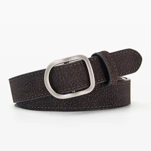 Women's Split Cowhide Leather Belt D-Ring Buckle Casual Jeans Belt Niche Design Minimalist Waist Belt Fashion Accessories