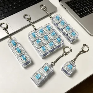Juguete Antiestrés de Teclado Mecánico Transparente Llavero de Tapa de Tecla