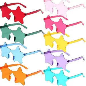 Mode Tendance Unique Pentagramme Flamme Lunettes de Soleil Sans Monture Nouveauté Fête Plage Lunettes pour Femmes Hommes