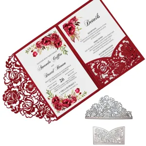 Koolstofstaal Kant Envelop Uitnodiging Snijmal Metalen Embossing Sjabloon Voor DIY Scrapbooking Kaarten Maken Ambacht