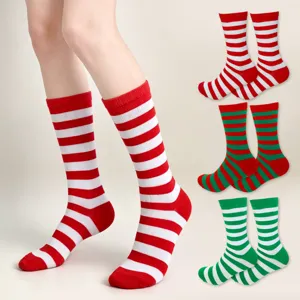 Unisex Striped Mid-Tube Socks Polyester Spandex Breathable Casual Socks For Holiday Party Cosplay Clothing